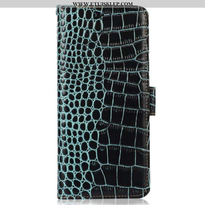 Etui Folio do Honor Magic 5 Lite Rfid W Stylu Krokodyla